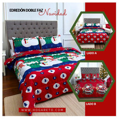Edredón Doble Faz Navidad Cama Doble 140x190cm 🎄