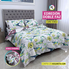 Edredón Doble Faz Cama Doble Colibrí 140x190cm
