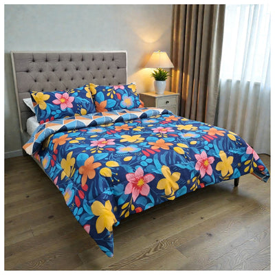 Edredón Doble Faz Cama Doble Flor 140x190cm