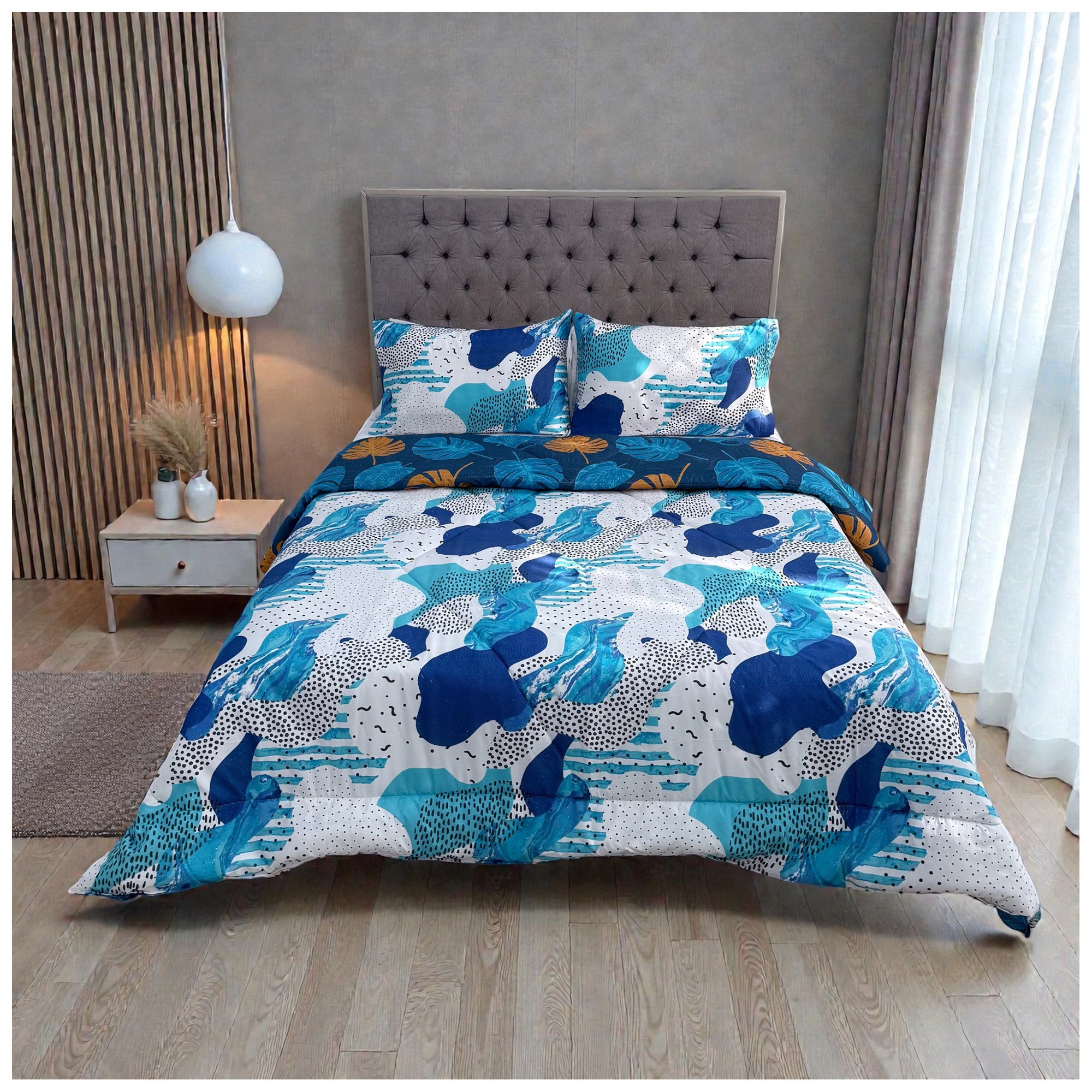 Edredón Doble Faz Cama Doble Aqua 140x190cm