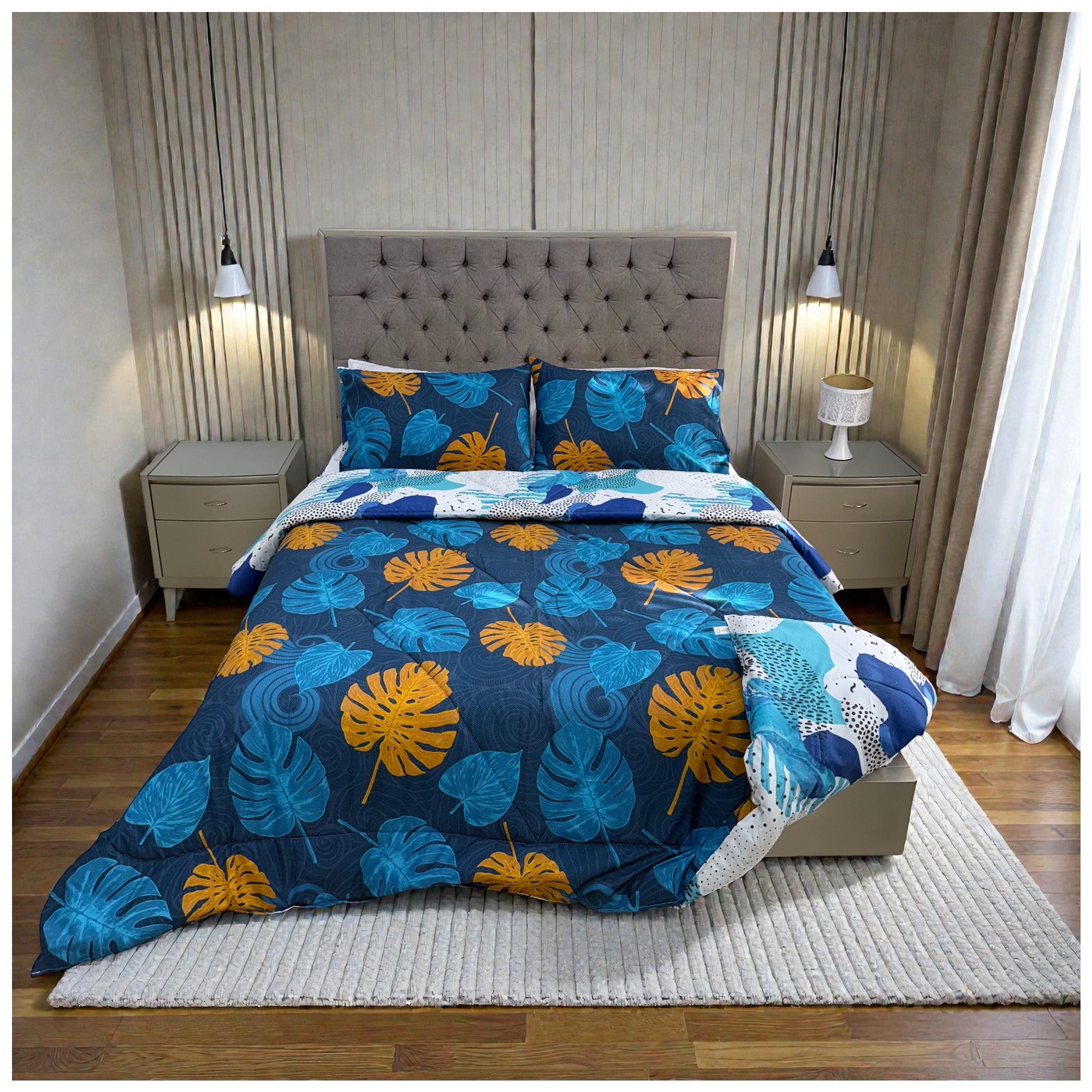 Edredón Doble Faz Cama Doble Aqua 140x190cm