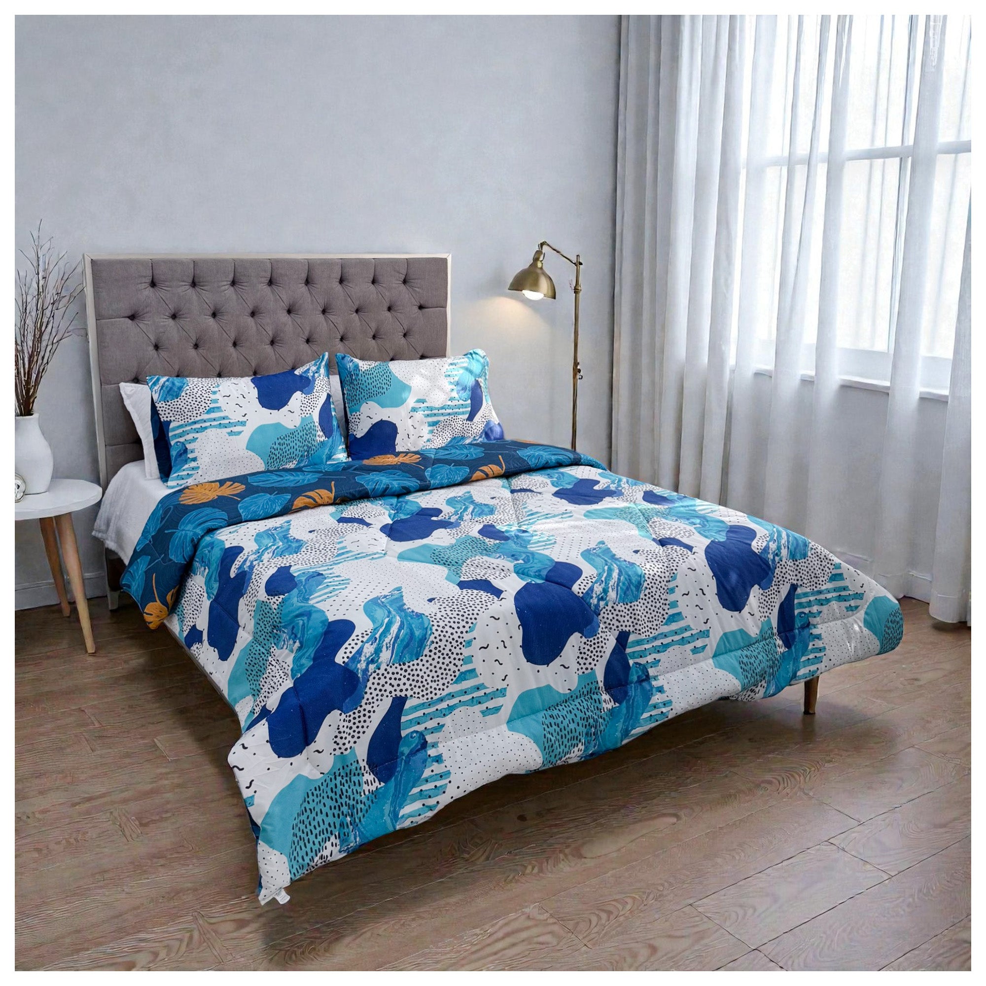 Edredón Doble Faz Cama Doble Aqua 140x190cm