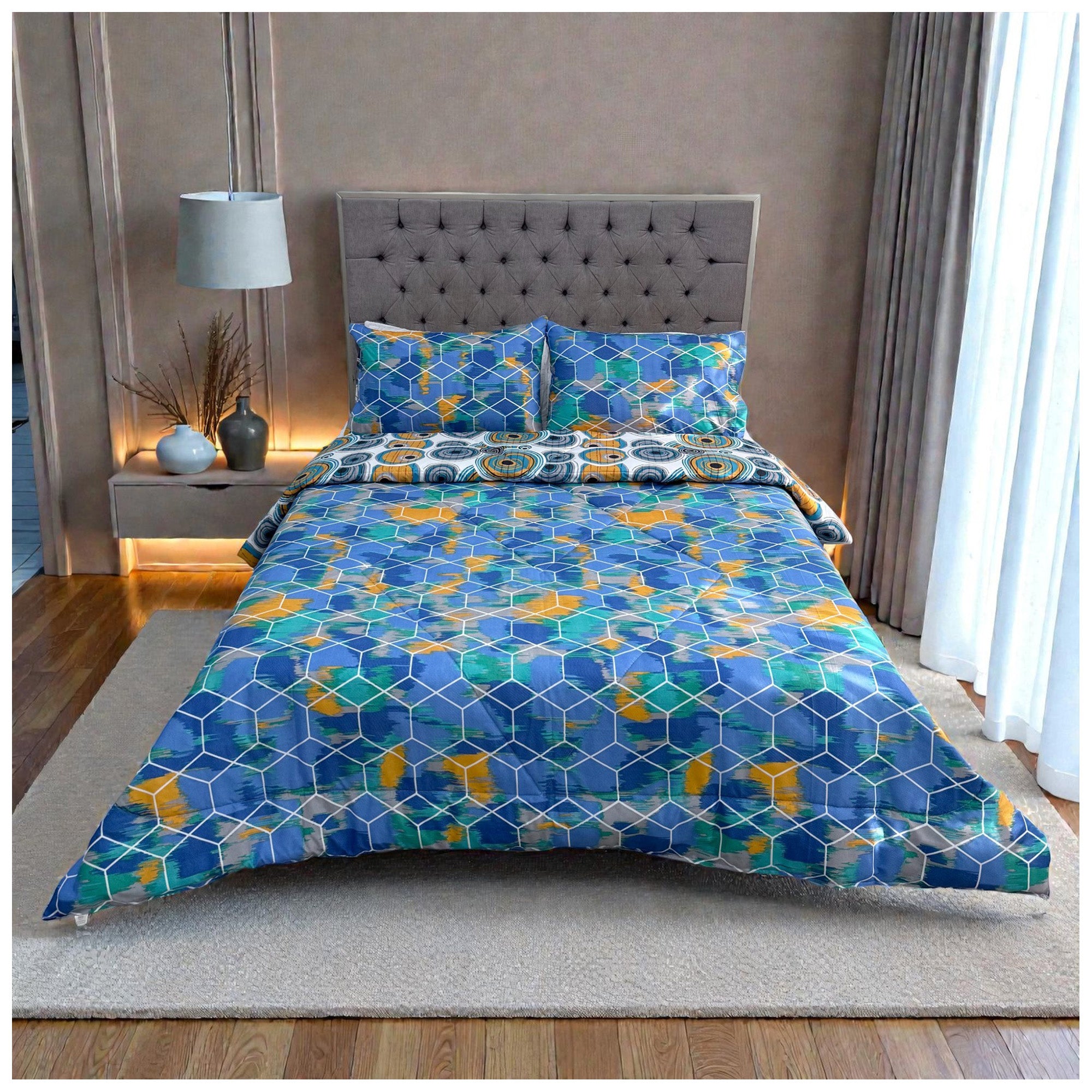 Edredón Doble Faz Cama Doble  Rettro 140x190cm