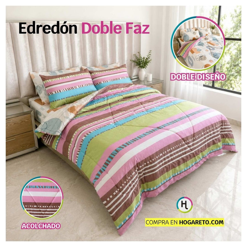 Edredón Doble Faz Cama Doble Verano 140x190cm