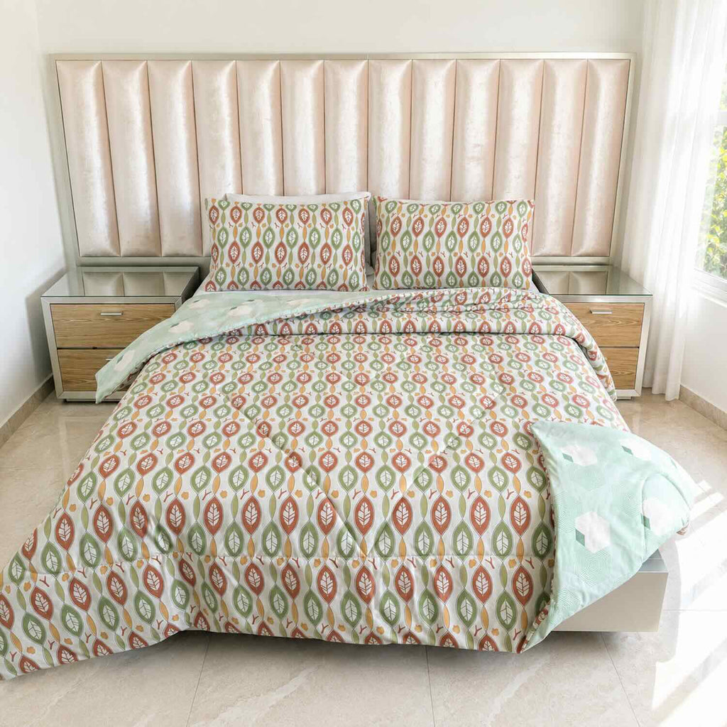 Edredón Doble Faz Cama Doble Botánico  140x190cm