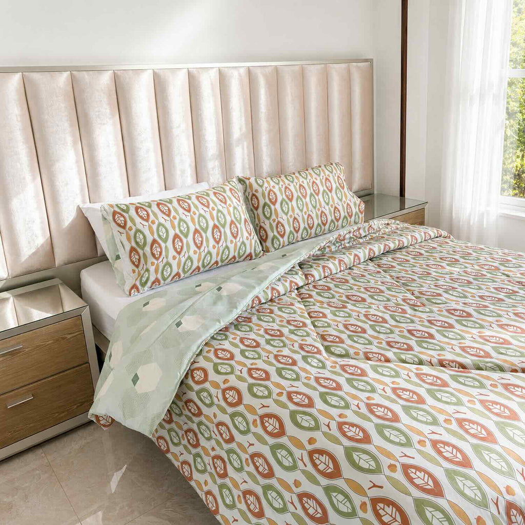 Edredón Doble Faz Cama Doble Botánico  140x190cm