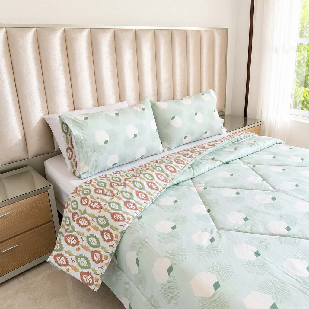 Edredón Doble Faz Cama Doble Botánico  140x190cm