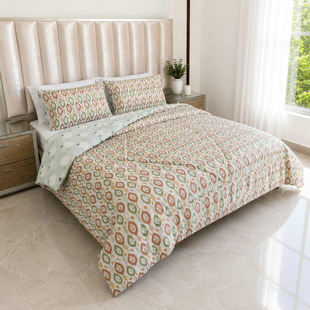 Edredón Doble Faz Cama Doble Botánico  140x190cm