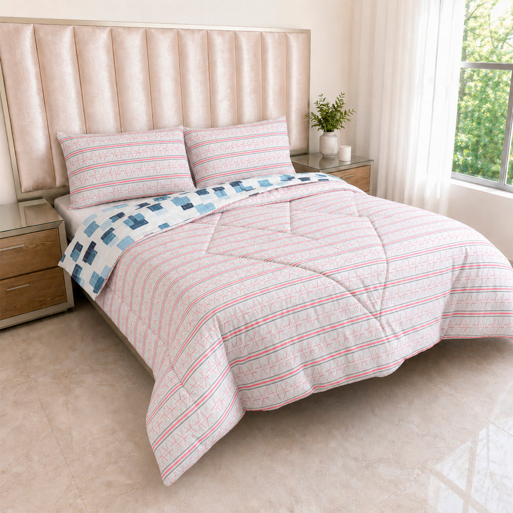 Edredón Doble Faz Cama Doble Cubo 140x190cm