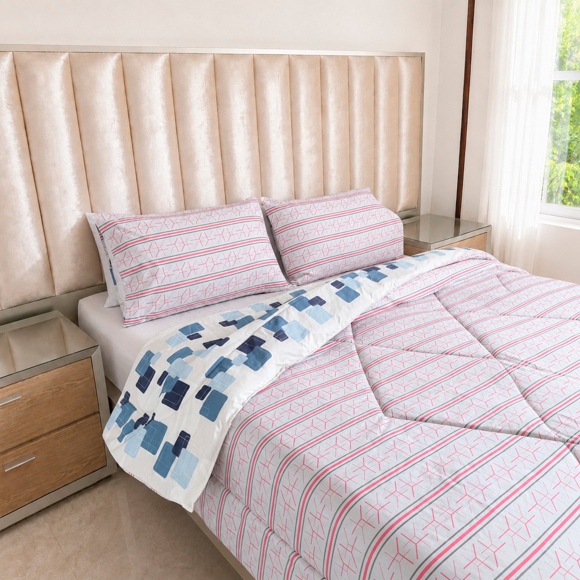 Edredón Doble Faz Cama Doble Cubo 140x190cm