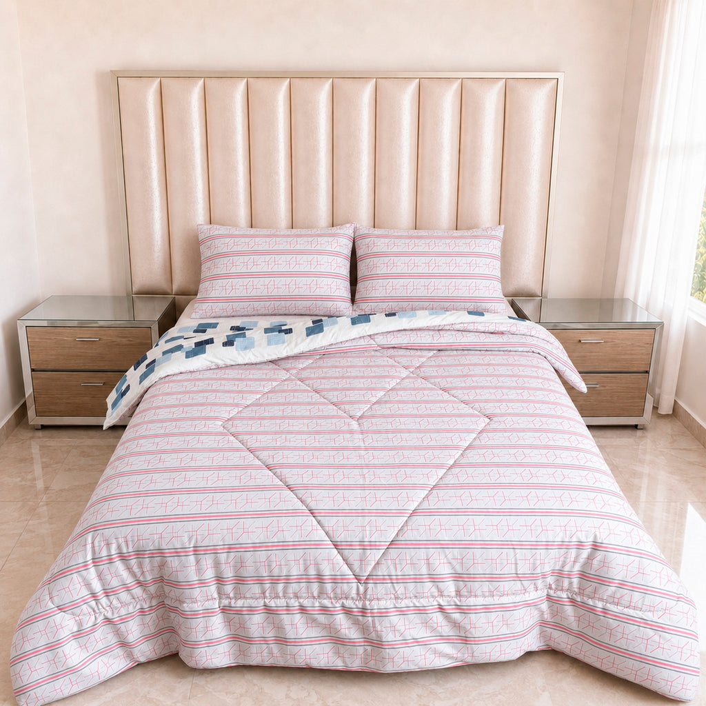 Edredón Doble Faz Cama Doble Cubo 140x190cm