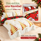 Edredón Doble Faz Navidad Cama Doble 140x190cm 🎄