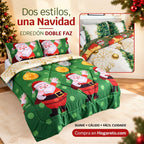 Edredón Doble Faz Navidad Cama Doble 140x190cm 🎄
