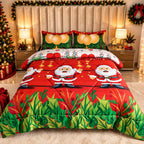 Edredón Doble Faz Navidad Cama Doble 140x190cm 🎄 Noel Rojo y Blanco
