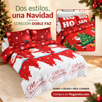 Edredón Doble Faz Navidad Cama Doble 140x190cm 🎄
