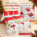 Edredón Doble Faz Navidad Cama Doble 140x190cm 🎄
