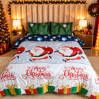 Edredón Doble Faz Navidad Cama Doble 140x190cm 🎄 Polar Azul