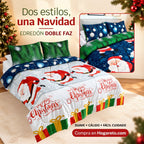 Edredón Doble Faz Navidad Cama Doble 140x190cm 🎄