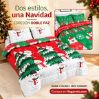 Edredón Doble Faz Navidad Cama Doble 140x190cm 🎄