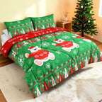 Edredón Doble Faz Navidad Cama Doble 140x190cm 🎄 Oso Polar Verde