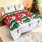 Edredón Doble Faz Navidad Cama Doble 140x190cm 🎄 Oso Polar Verde