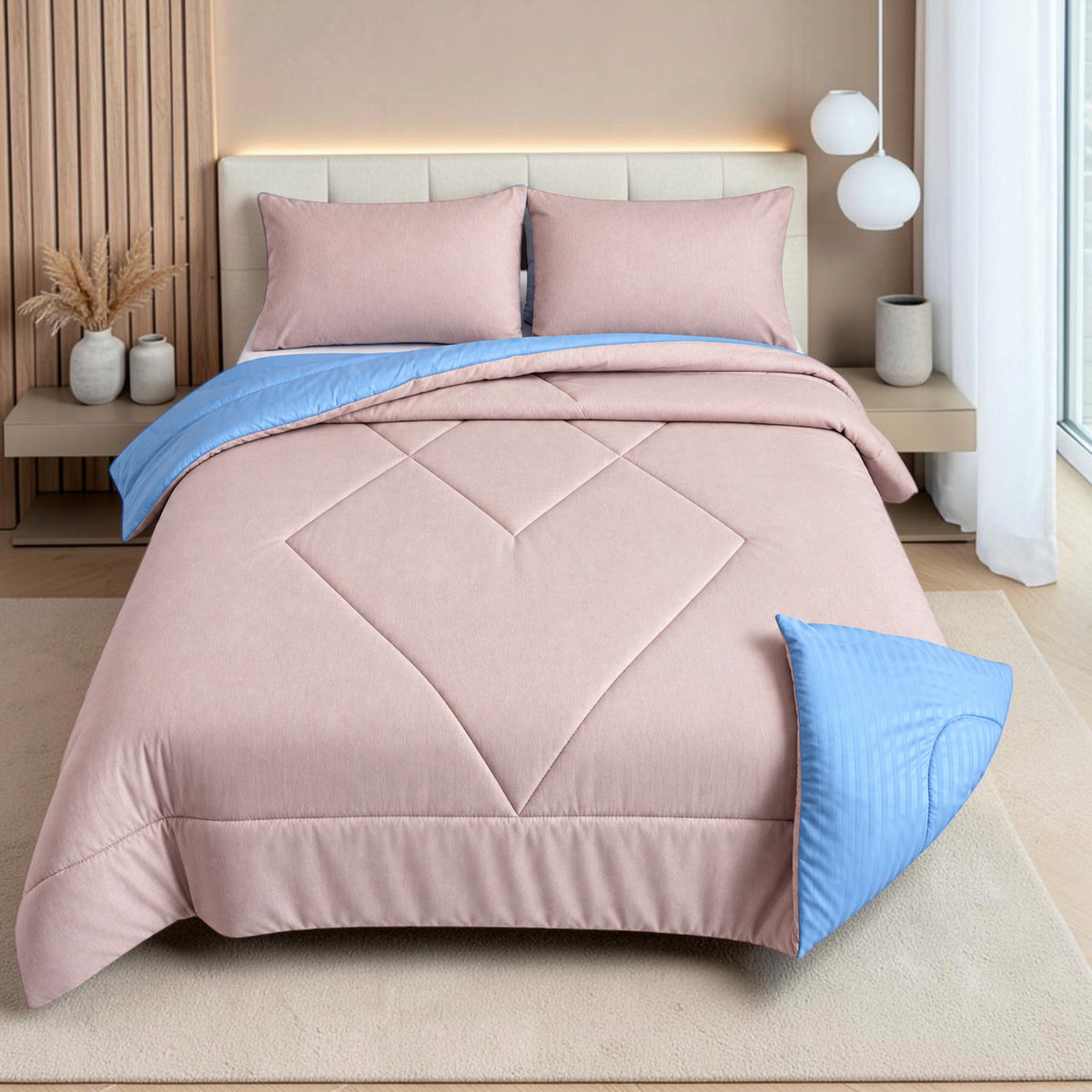 Edredón Doble Faz Mármol Cama Doble  140x190cm