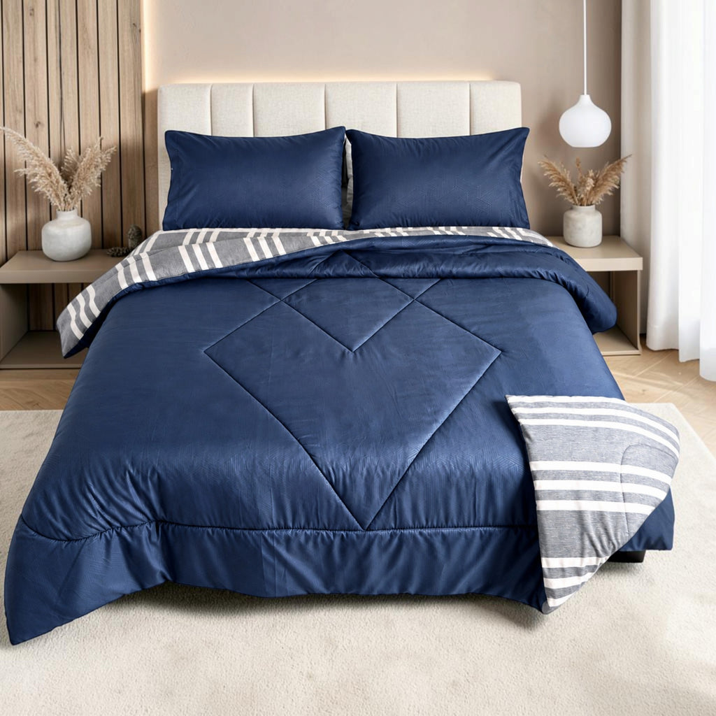 Edredón Doble Faz Lineal Cama Doble  140x190cm