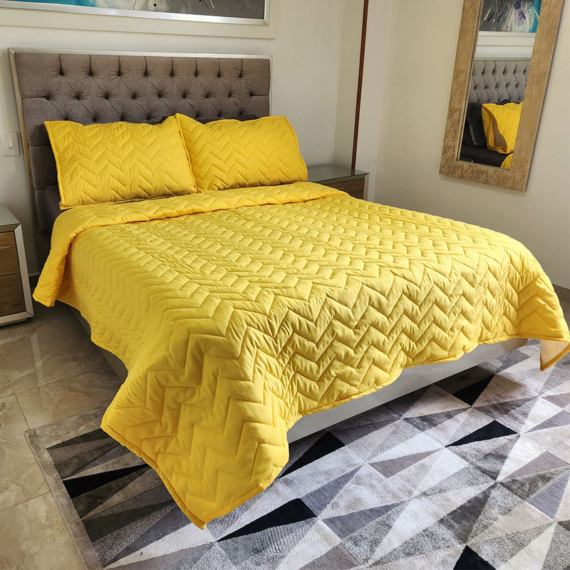 ¡PRECIO ESPECIAL! Edredón Unifaz Cama Doble 140x190cm Amarillo