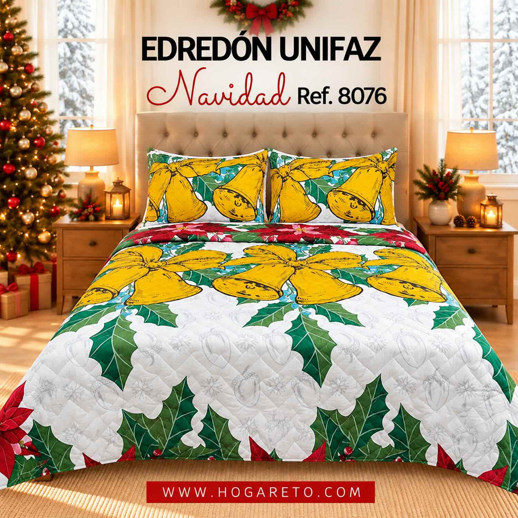 Edredón Navideño Unifaz Cama Doble 140x190cm 🎄