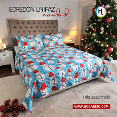 Edredón Unifaz Navidad Cama Doble 140x190cm Nieve 8109