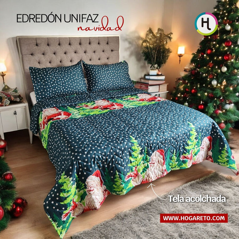 Edredón Unifaz Navidad Cama Doble 140x190cm Destello 8110