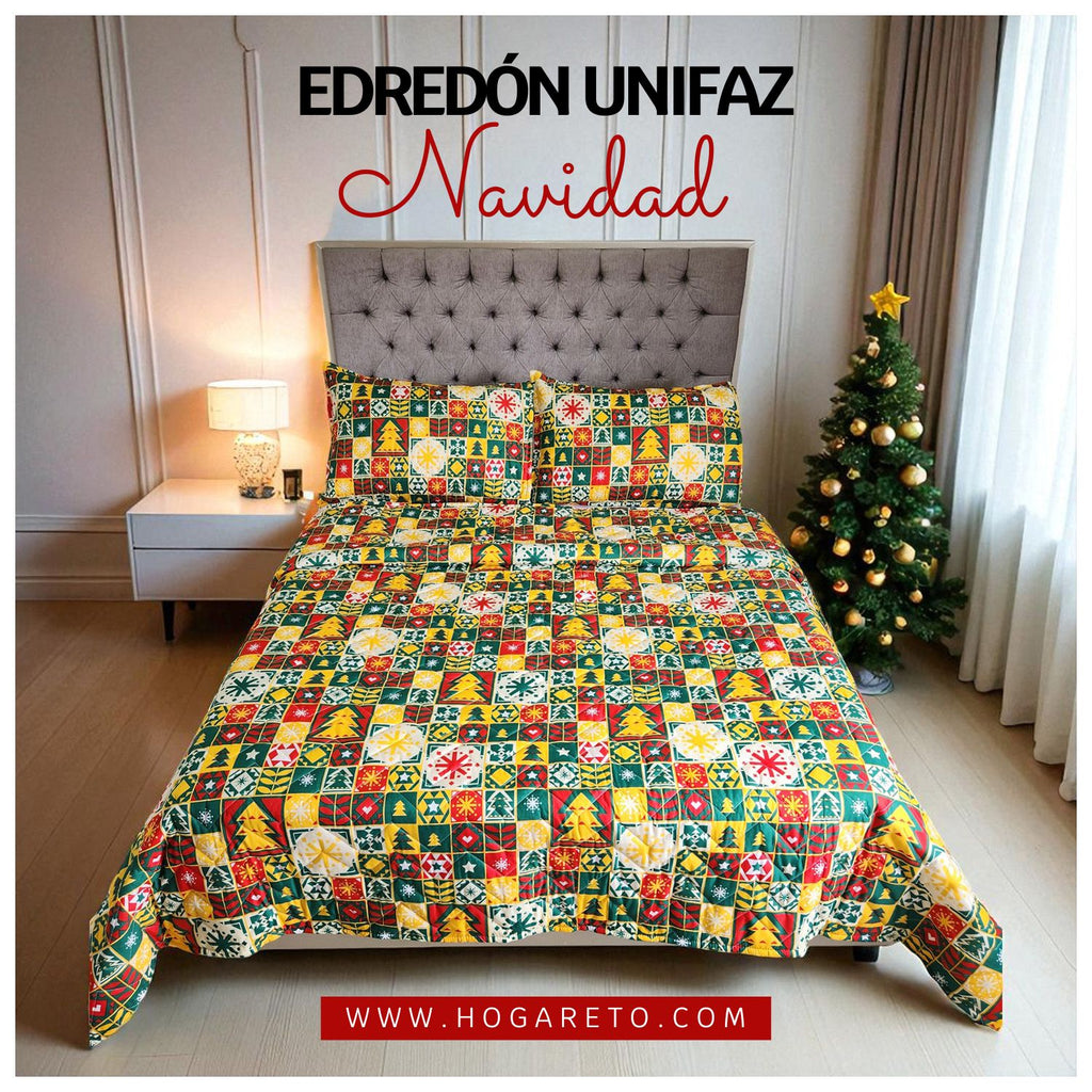 Edredón Unifaz Navidad Cama Doble 140x190cm 🎄