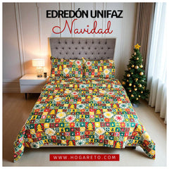 Edredón Unifaz Navidad Cama Doble 140x190cm 🎄