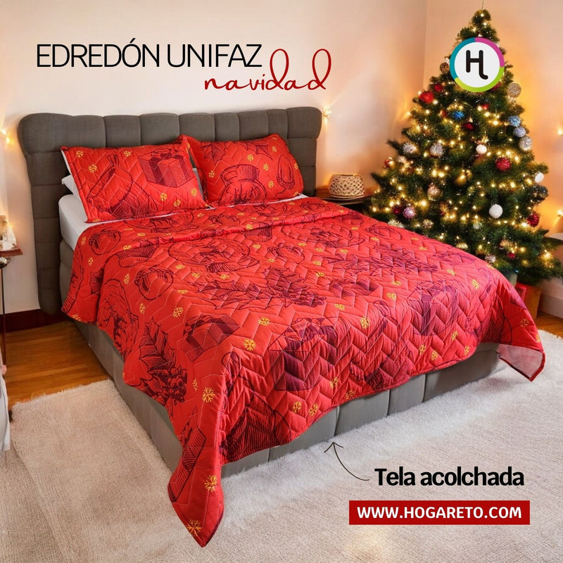 Edredón Unifaz Navidad Cama Doble 140x190cm Regalo 8113