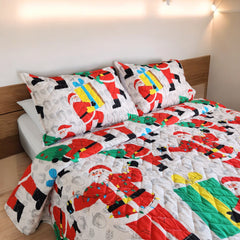 Edredón Unifaz Navidad Cama Doble 140x190cm Noel Blanco 8116