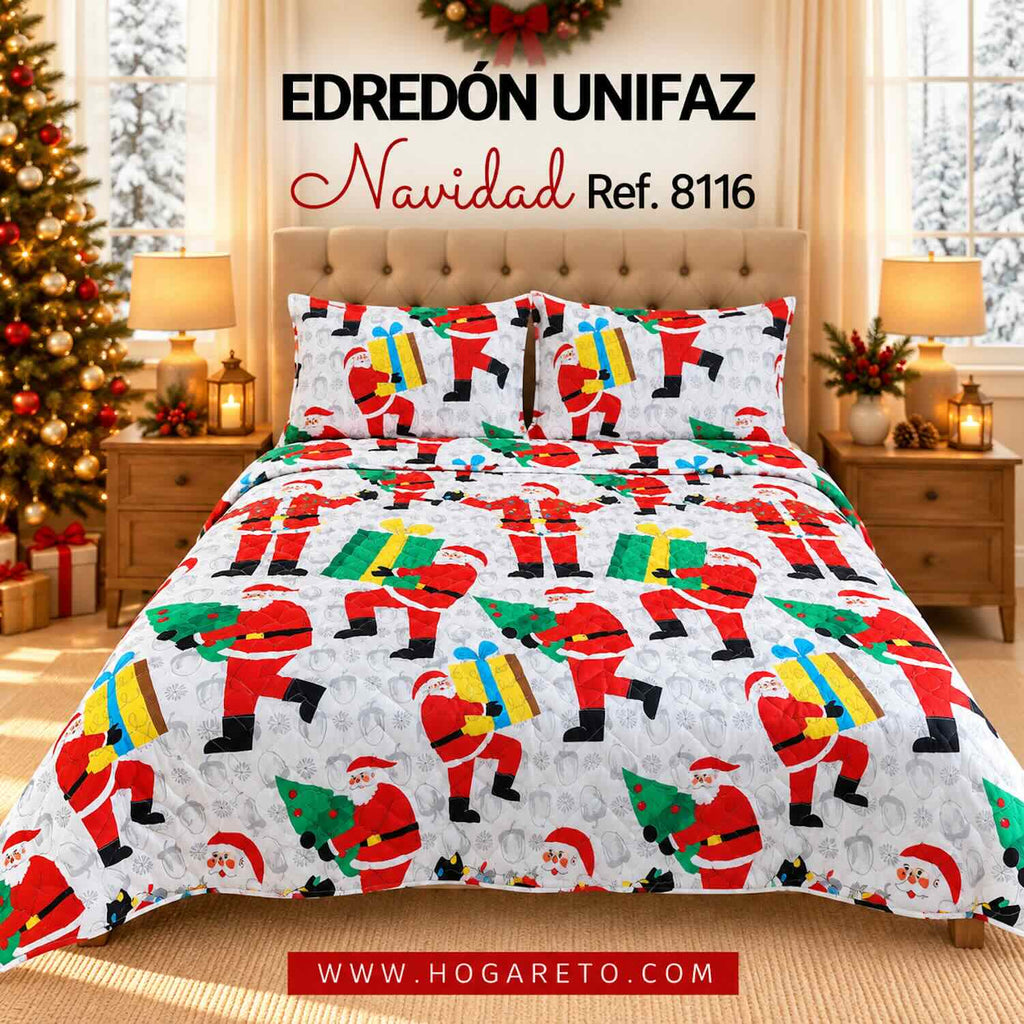 Edredón Navideño Unifaz Cama Doble 140x190cm 🎄