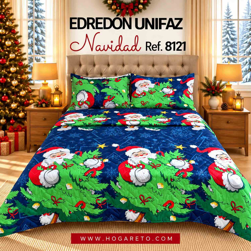 Edredón Navideño Unifaz Cama Doble 140x190cm 🎄