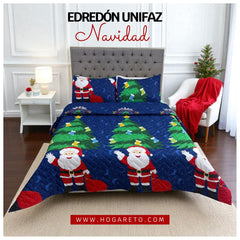 Edredón Unifaz Navidad Cama Doble 140x190cm 🎄