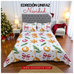 Edredón Unifaz Navidad Cama Doble 140x190cm 🎄