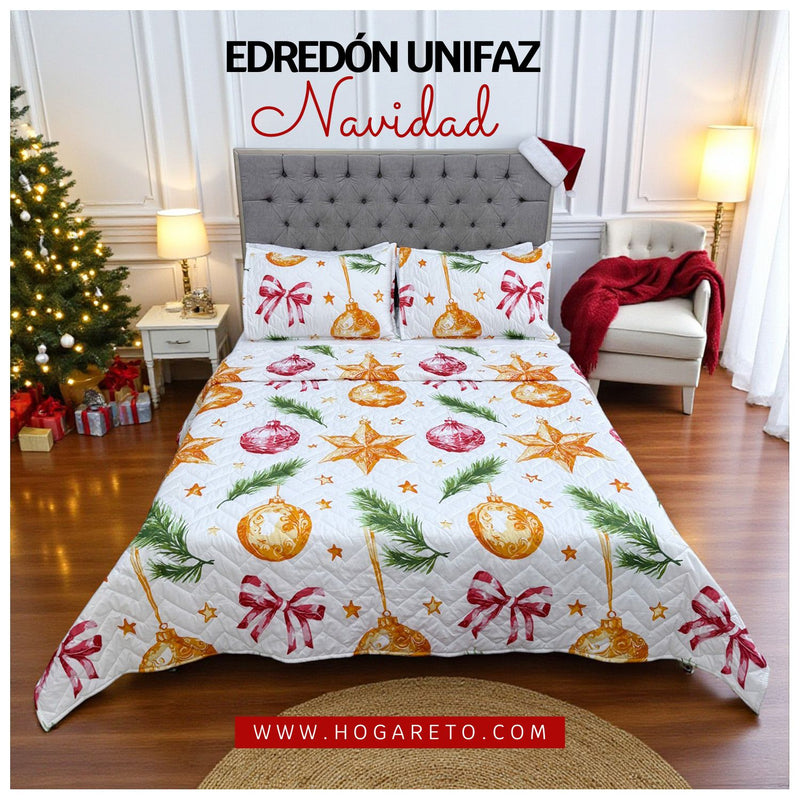 Edredón Unifaz Navidad Cama Doble 140x190cm 🎄