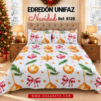 Edredón Navideño Unifaz Cama Doble 140x190cm 🎄
