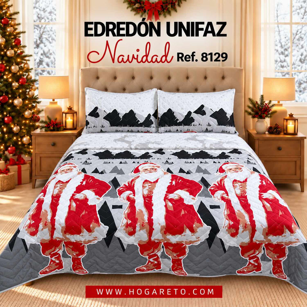 Edredón Navideño Unifaz Cama Doble 140x190cm 🎄