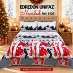 Edredón Navideño Unifaz Cama Doble 140x190cm 🎄