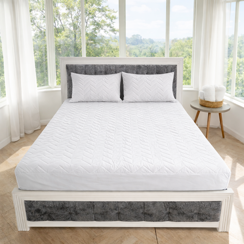 Protector de Colchón Acolchado + 2 Fundas de Obsequio