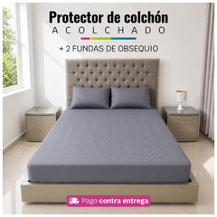 Protector de Colchón Acolchado + 2 Fundas de Obsequio