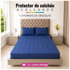 Protector de Colchón Acolchado + 2 Fundas de Obsequio