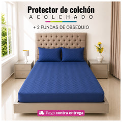 Protector de Colchón Acolchado + 2 Fundas de Obsequio
