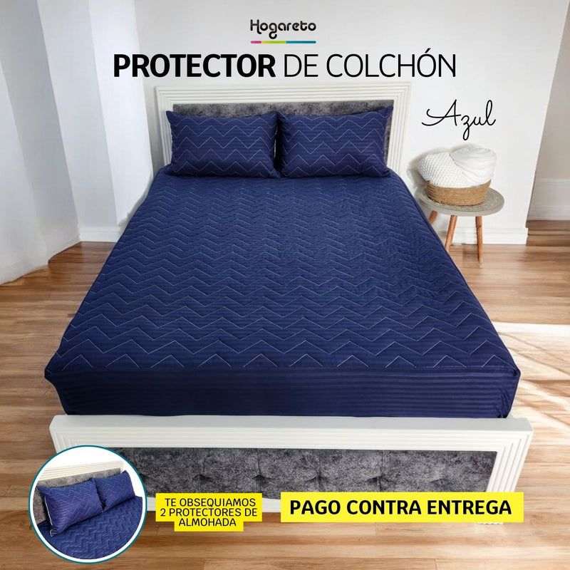 Protector de Colchón Acolchado + 2 Fundas de Obsequio