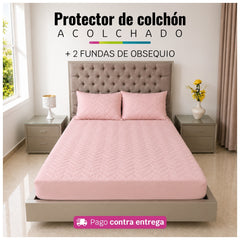 Protector de Colchón Acolchado + 2 Fundas de Obsequio
