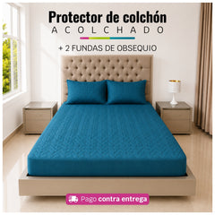 Protector de Colchón Acolchado + 2 Fundas de Obsequio